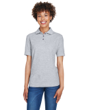 8541 UltraClub® Ladies' Whisper Pique Blend Polo in Heather grey