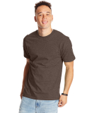 5180 Hanes Beefy-T in Heather brown