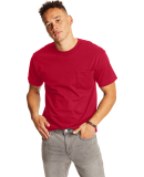 5190 Hanes® Beefy®-T with Pocket in Deep red
