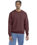S600 Champion Logo Double Dry Crewneck Pullover in Maroon heather