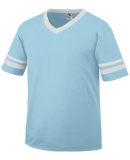 360 Augusta Sportswear Sleeve Stripe Jersey in Aqua/ white