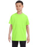 5000B Gildan™ Heavyweight Cotton Youth T-shirt  in Neon green