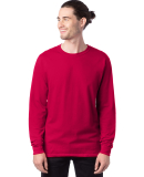 5286 Hanes® Heavyweight Long Sleeve T-shirt in Athletic crimson