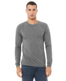 BELLA+CANVAS 3501 Long Sleeve T-Shirt in Grey triblend