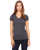 BELLA 6005 Womens V-Neck T-shirt in Dark grey heather
