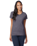 Hanes Ladies Nano T Cotton T Shirt SL04 in Charcoal heather