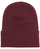 1501 Yupoong Heavyweight Cuffed Knit Cap in Maroon