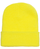 1501 Yupoong Heavyweight Cuffed Knit Cap in Safety yellow