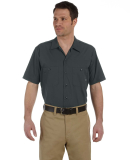 Dickies Short Sleeve Permanent Press Poplin Work S in Charcoal