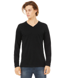 BELLA+CANVAS 3425 Mens Tri-Blend Long Sleeve V-Nec in Black