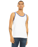 BELLA+CANVAS 3480 Unisex Cotton Tank Top in White/ true royal
