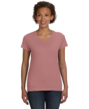 3507 LA T Ladies V-Neck Longer Length T-Shirt in Mauvelous