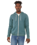BELLA+CANVAS 3739 Unisex Poly-Cotton Fleece Hoodie in Heather deep teal