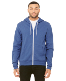 BELLA+CANVAS 3739 Unisex Poly-Cotton Fleece Hoodie in Heather true royal