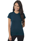 4990 Bayside Ladies' Fashion Jersey Tee in Heather navy