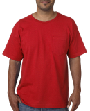5070 Bayside Adult Short-Sleeve Cotton Tee with Po in Red