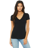BELLA 6035 Womens Deep V-Neck T-shirt in Black
