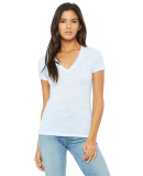 BELLA 6035 Womens Deep V-Neck T-shirt in Blue marble
