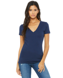 BELLA 6035 Womens Deep V-Neck T-shirt in Navy