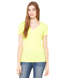 BELLA 6035 Womens Deep V-Neck T-shirt in Neon yellow