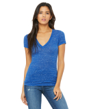 BELLA 6035 Womens Deep V-Neck T-shirt in True royal marble