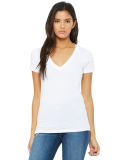 BELLA 6035 Womens Deep V-Neck T-shirt in White