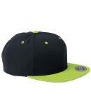 6089M Yupoong Classic Snapback Cap GREEN Under Bil in Black/ neon green