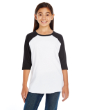6130 LA T Youth Vintage Baseball T-Shirt in White/black