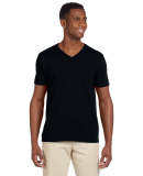 64V00 Gildan Adult Softstyle V-Neck T-Shirt in Black