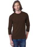 8100 Bayside Adult Long-Sleeve Cotton Tee with Poc in Chocolate