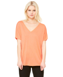 BELLA 8815 Womens Flowy V-Neck T-shirt in Coral