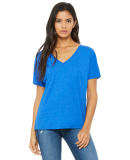 BELLA 8815 Womens Flowy V-Neck T-shirt in True royal triblend