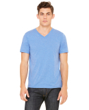 BELLA+CANVAS 3415 Men's Tri-blend V-Neck T-shirt in Blue triblend
