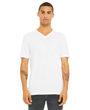 BELLA+CANVAS 3415 Men's Tri-blend V-Neck T-shirt in Solid white triblend