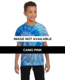 H1000b tie dye Youth Tie-Dyed Cotton Tee CAMO PINK