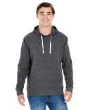 J8871 J-America Adult Tri-Blend Hooded Fleece in Black triblend