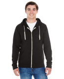 J8872 J-America Adult Tri-Blend Full-Zip Hooded Fl in Black solid