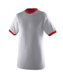 710 Augusta Sportswear Ringer T-Shirt in Athletic heather/ red