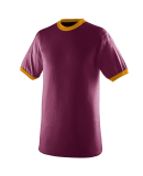 710 Augusta Sportswear Ringer T-Shirt in Maroon/ gold