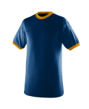 710 Augusta Sportswear Ringer T-Shirt in Navy/ gold