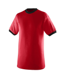 710 Augusta Sportswear Ringer T-Shirt in Red/ black