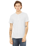 BELLA+CANVAS 3125 Short Sleeve Henley in White fleck triblend