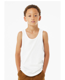 BELLA 3480Y Unisex Youth Cotton Tank Top in Solid white blend