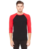 BELLA+CANVAS 3200 Unisex Baseball Tee in Black/ red