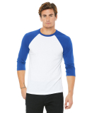 BELLA+CANVAS 3200 Unisex Baseball Tee in White/ true royal