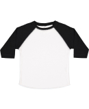 3330 Rabbit Skins Toddler Baseball Raglan in White solid/ black