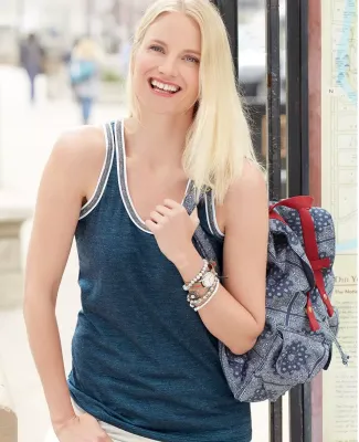 Bella + Canvas 3480T Juniors' Triblend Double Trim Tank Top