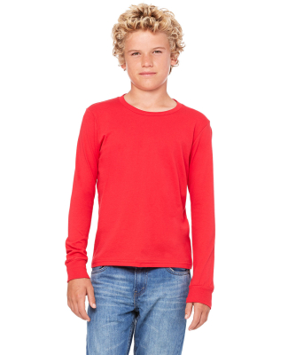 BELLA+CANVAS 3501Y Youth Long-Sleeve T-Shirt in Red