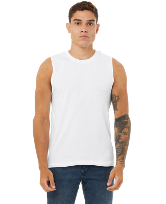 BELLA+CANVAS 3483 Mens Jersey Muscle Tank in White