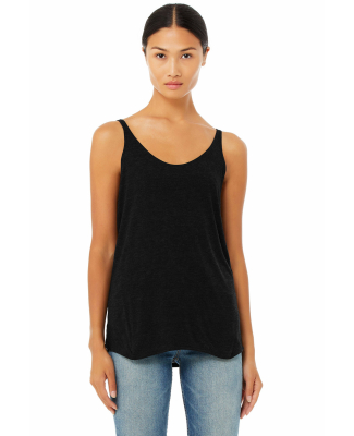 BELLA 8838 Womens Flowy Tank Top in Black heather
